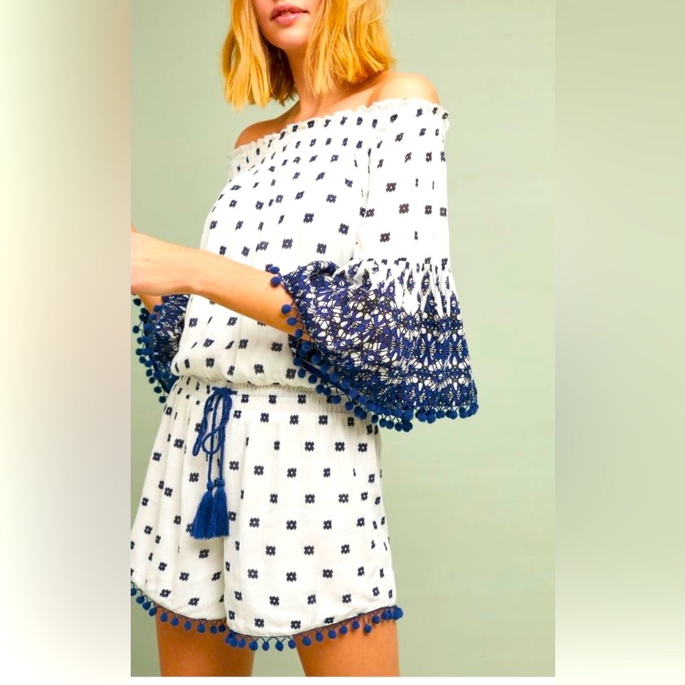 Anthropologie gauzy romper NWOT size L